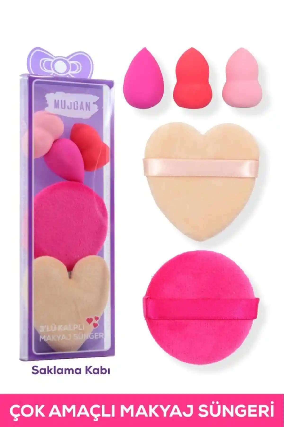 MUJGAN 5'li Çok Amaçlı Pudra ve Fondöten Sünger Seti ile Profesyonel Makyaj Deneyimi