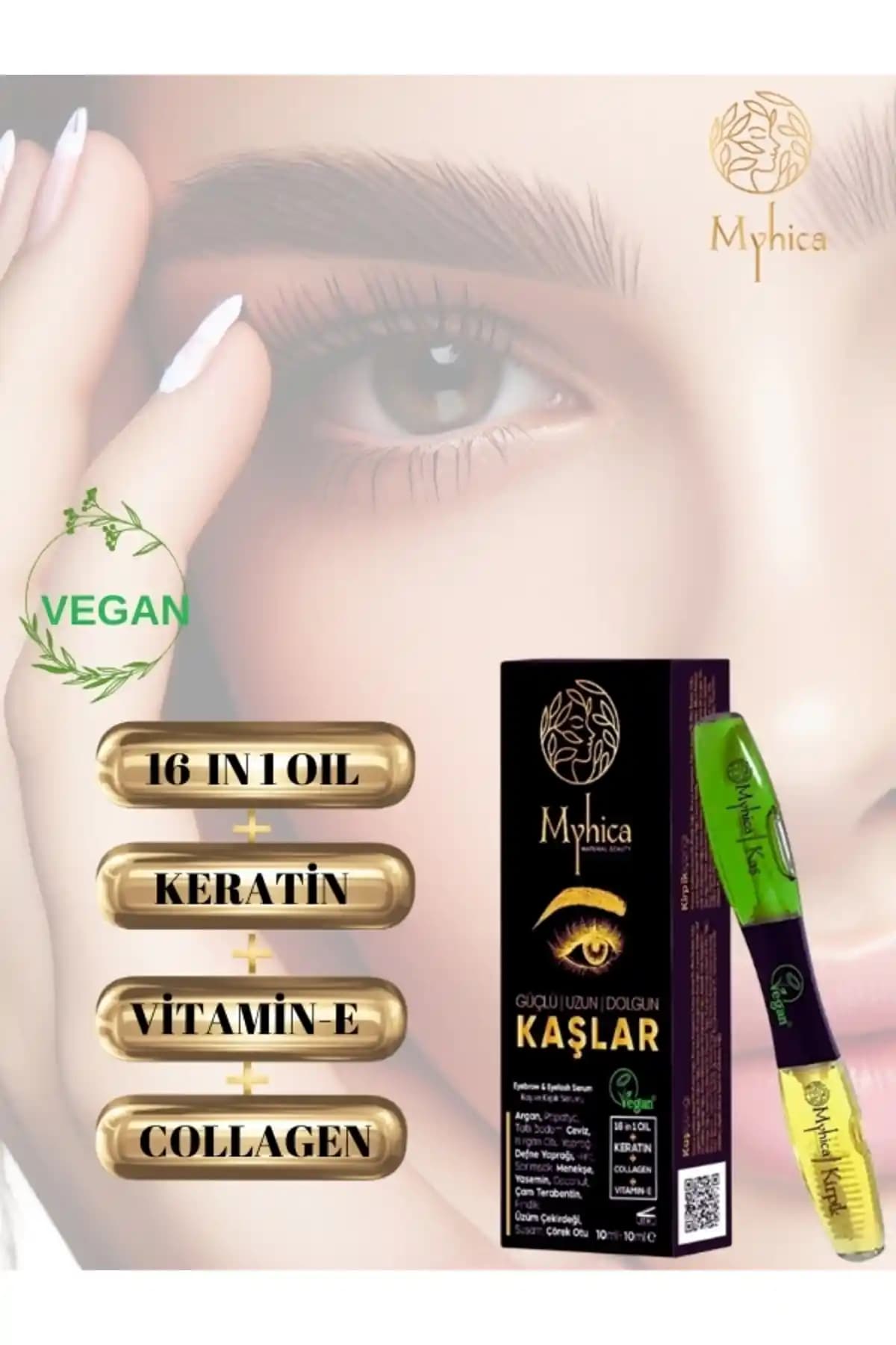 Myhica Kaş ve Kirpik Bakım Yağı: Doğal ve Güçlendirici Formülüyle Gözle Görülür Etki