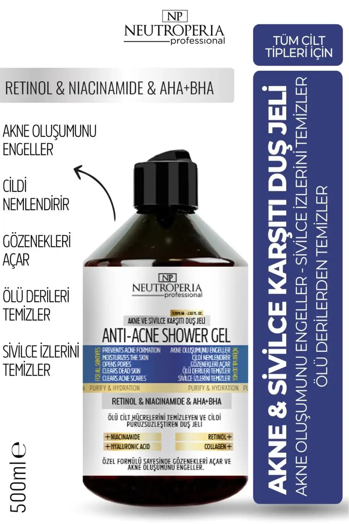Neutroperia Akne ve Sivilce Karşıtı Duş Jeli: Derinlemesine Temizlik ve Cilt Dengeleyici Özellikler