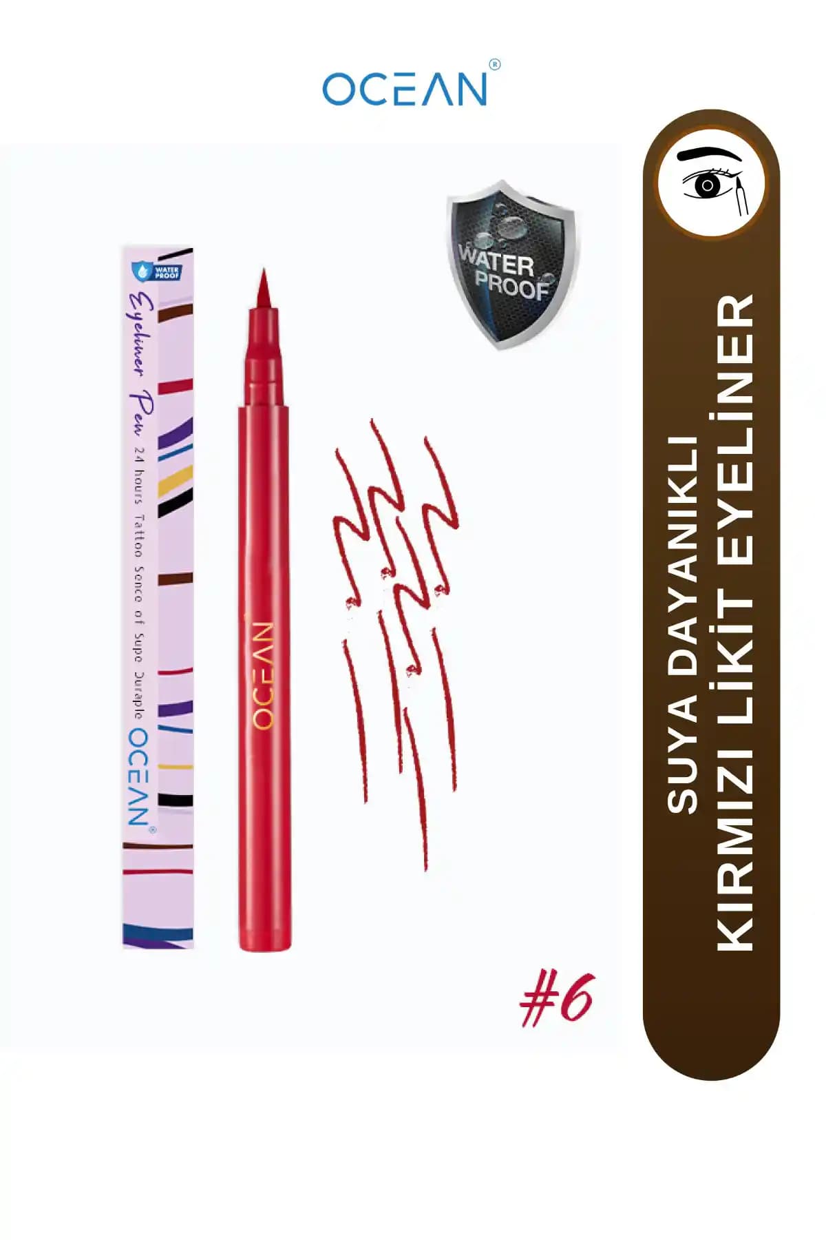 Ocean Kırmızı Eyeliner: Yüksek Kalıcılık ve Canlı Renk ile Makyajınıza Şıklık Katın