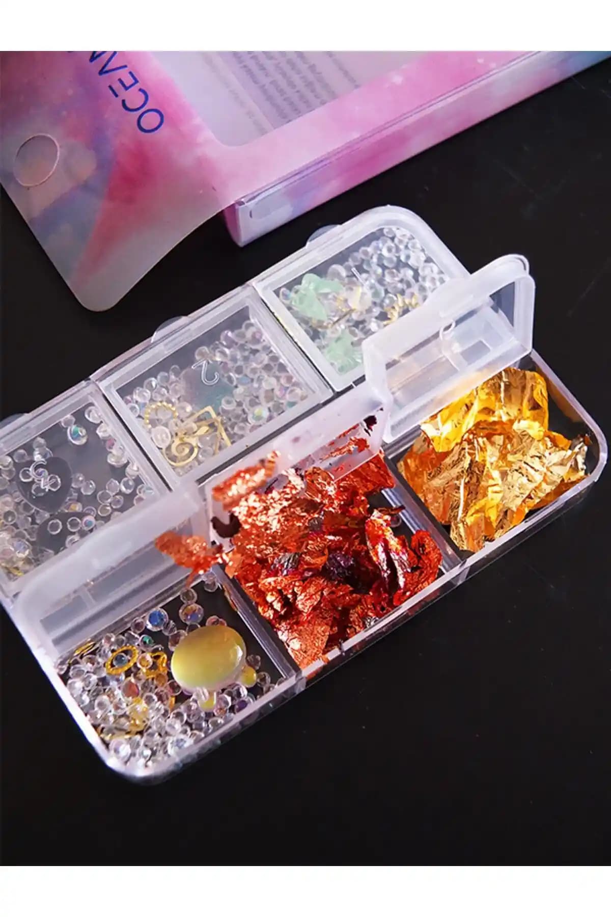 Ocean Tırnak Süsleme ve Makyaj Taşı Seti: Çok Renkli ve Pratik Tırnak Tasarımı İçin Ideal