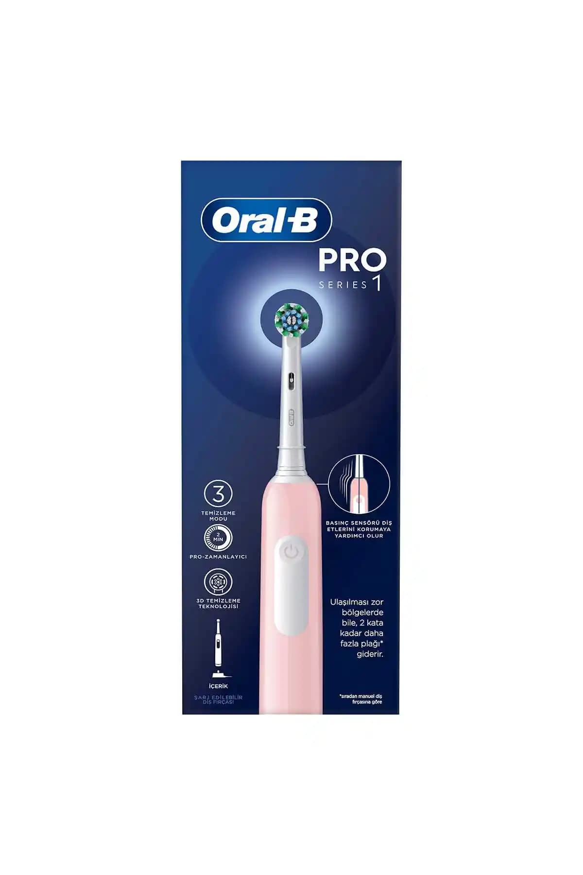 Oral-B Pro Series 1 Şarjlı Diş Fırçası Pembe Gelişmiş Temizlik ve Kullanıcı Dostu Özellikler