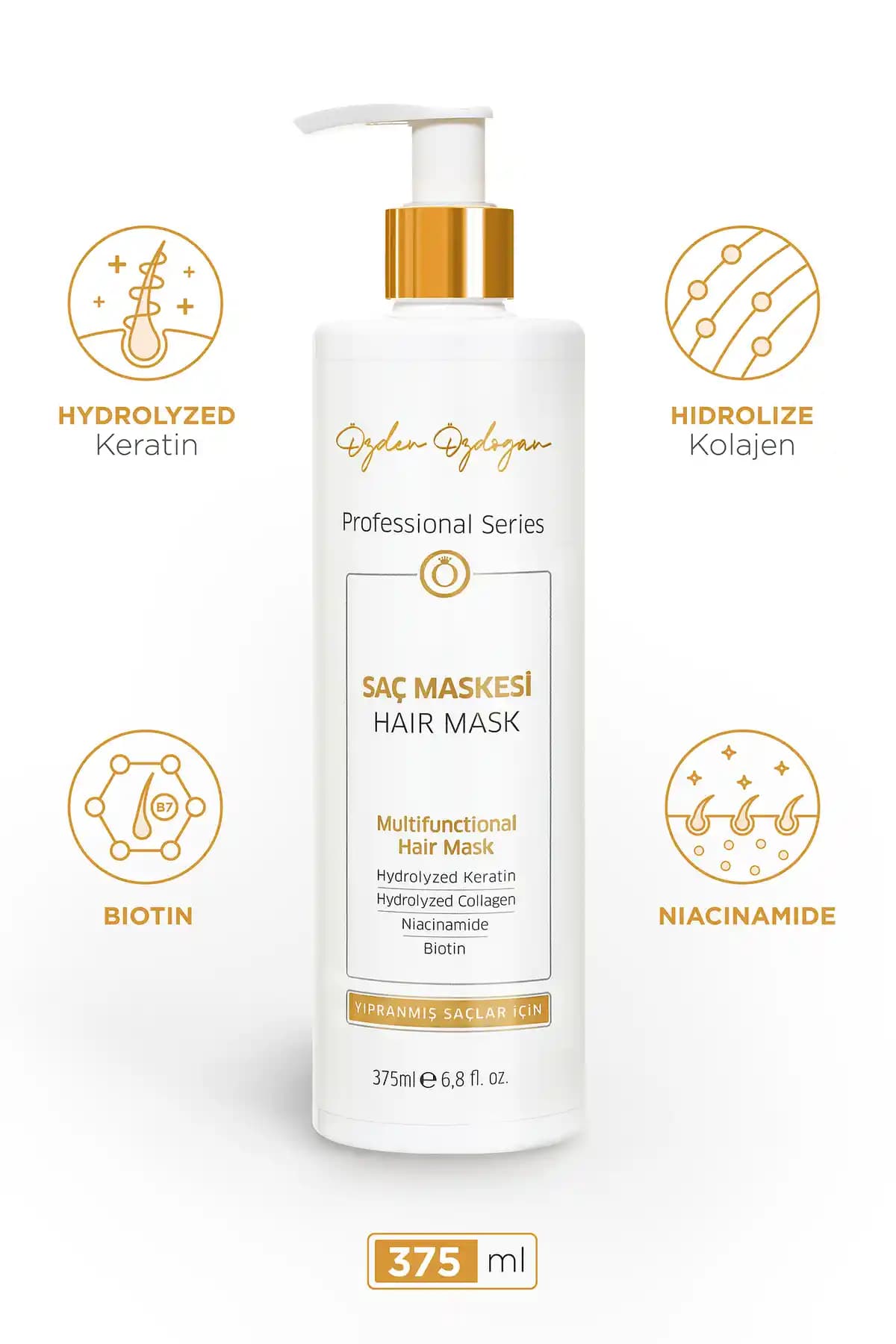 Özden Özdoğan Yıpranmış Saçlar İçin Güçlendirici Keratin ve Biotin İçerikli Maske