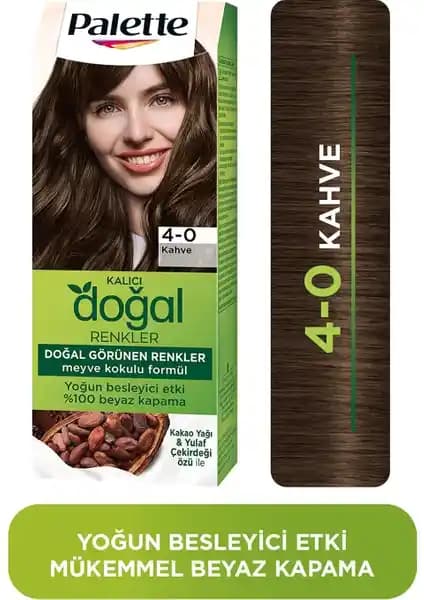 Palette Kalıcı Doğal Renkler 4-0 Kahve Kakao Yağı Saç Boyası Ürün Özellikleri ve Kullanım Talimatları