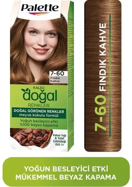 Palette Kalıcı Doğal Renkler 7-60 Fındık Kahve Saç Boyası: Doğal ve Kalıcı Renk Seçeneği