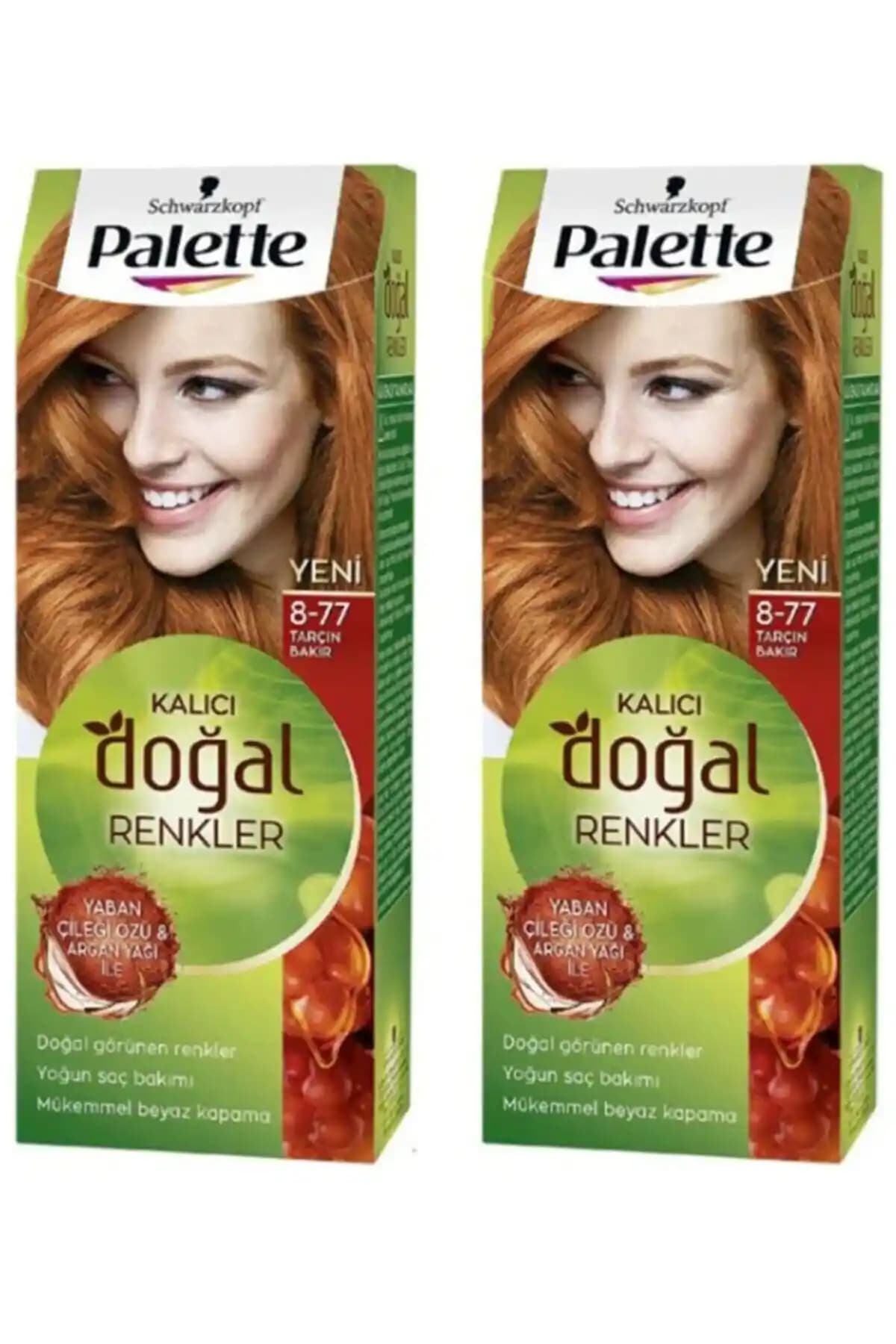 Palette Kalıcı Doğal Renkler Saç Boyası 8-77 Tarçın Bakır: Uzun Süre Kalıcı ve Parlak Saç Rengi