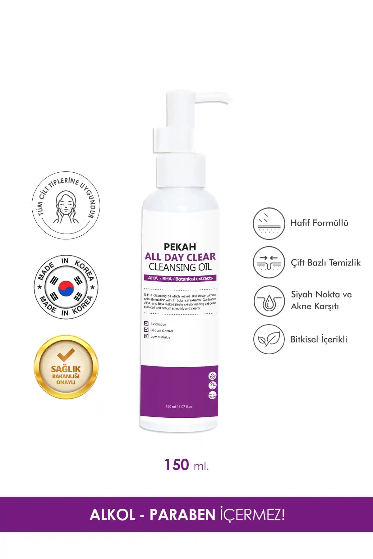 PEKAH Sivilce ve Akne Karşıtı Sebum Dengeleyici Çift Fazlı Günlük Makyaj Temizleme Yağı