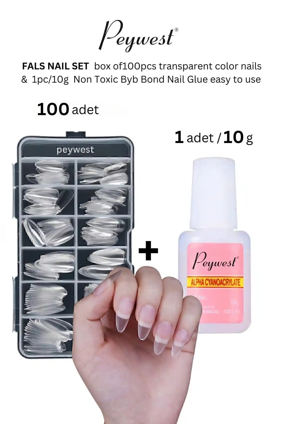 PEYWEST Yeni Nesil Profesyonel Tırnak Seti ile Uzun Süre Dayanıklı ve Doğal Görünümlü Tırnaklar