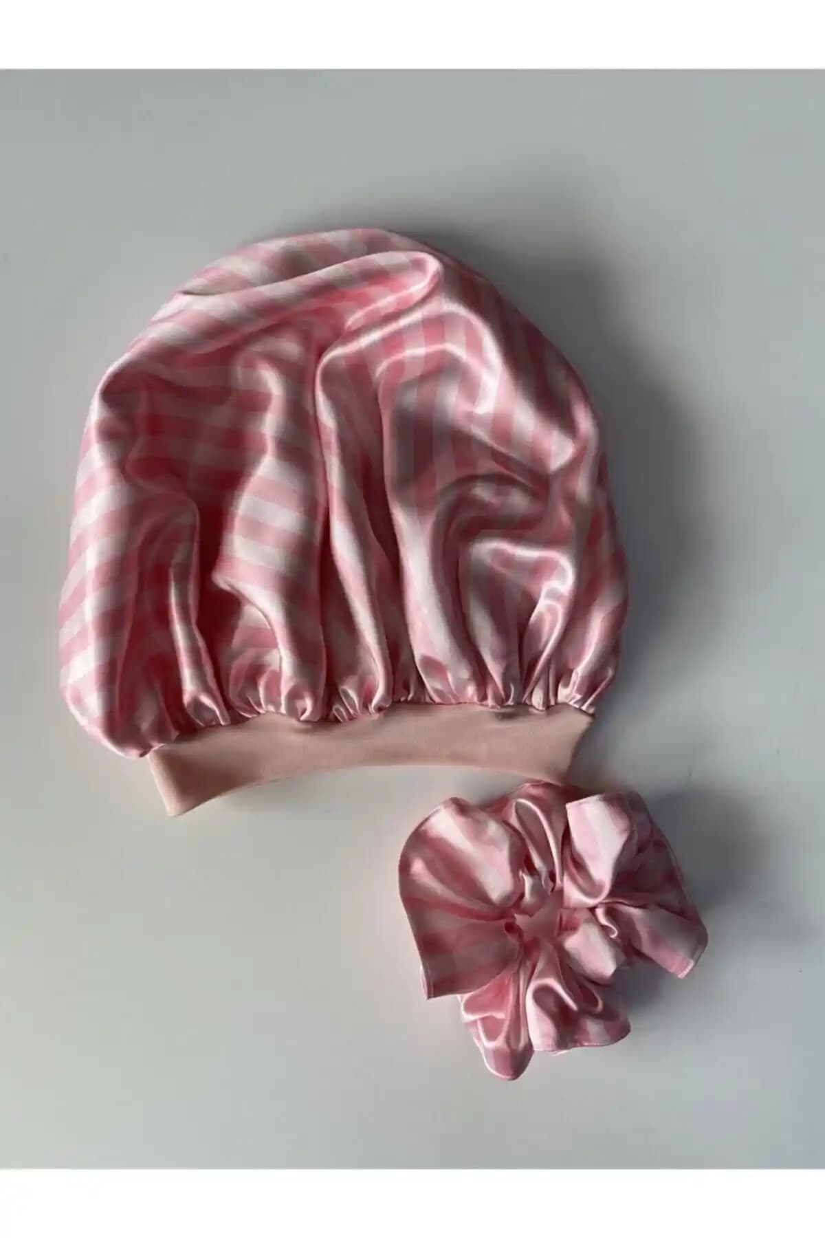 Pistore Kıvırcık Saçlar İçin Pudra Saten Bone ve Toka Seti Günlük Kullanım İçin Uygun