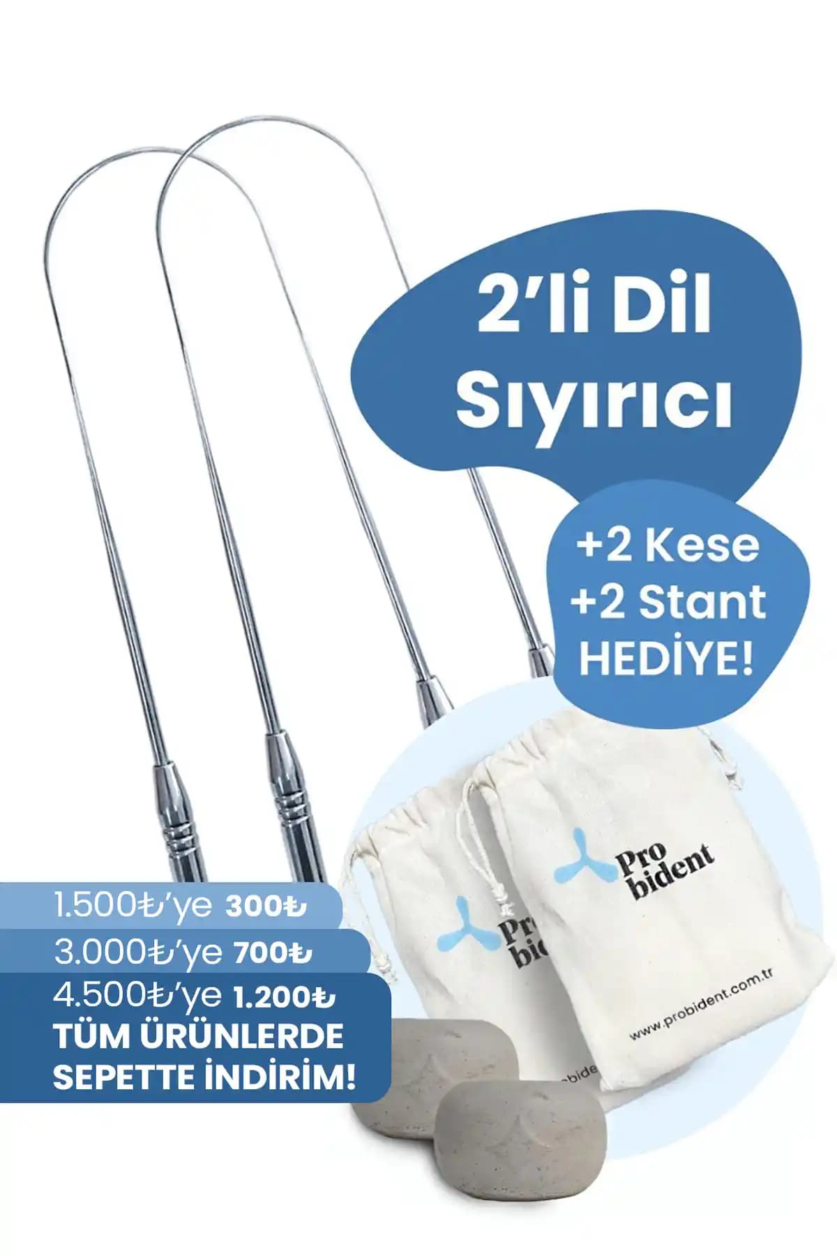 Probident 2'li Dil Temizleme Aparatı Paketi Ağız Sağlığı ve Ferah Nefes İçin Uygun