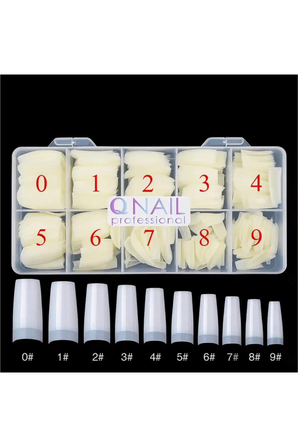 Protez Tırnak Tipsleri 500'lü Kemik Yarım Ay Tasarımı Profesyonel ve Ev Kullanımı İçin Uygun