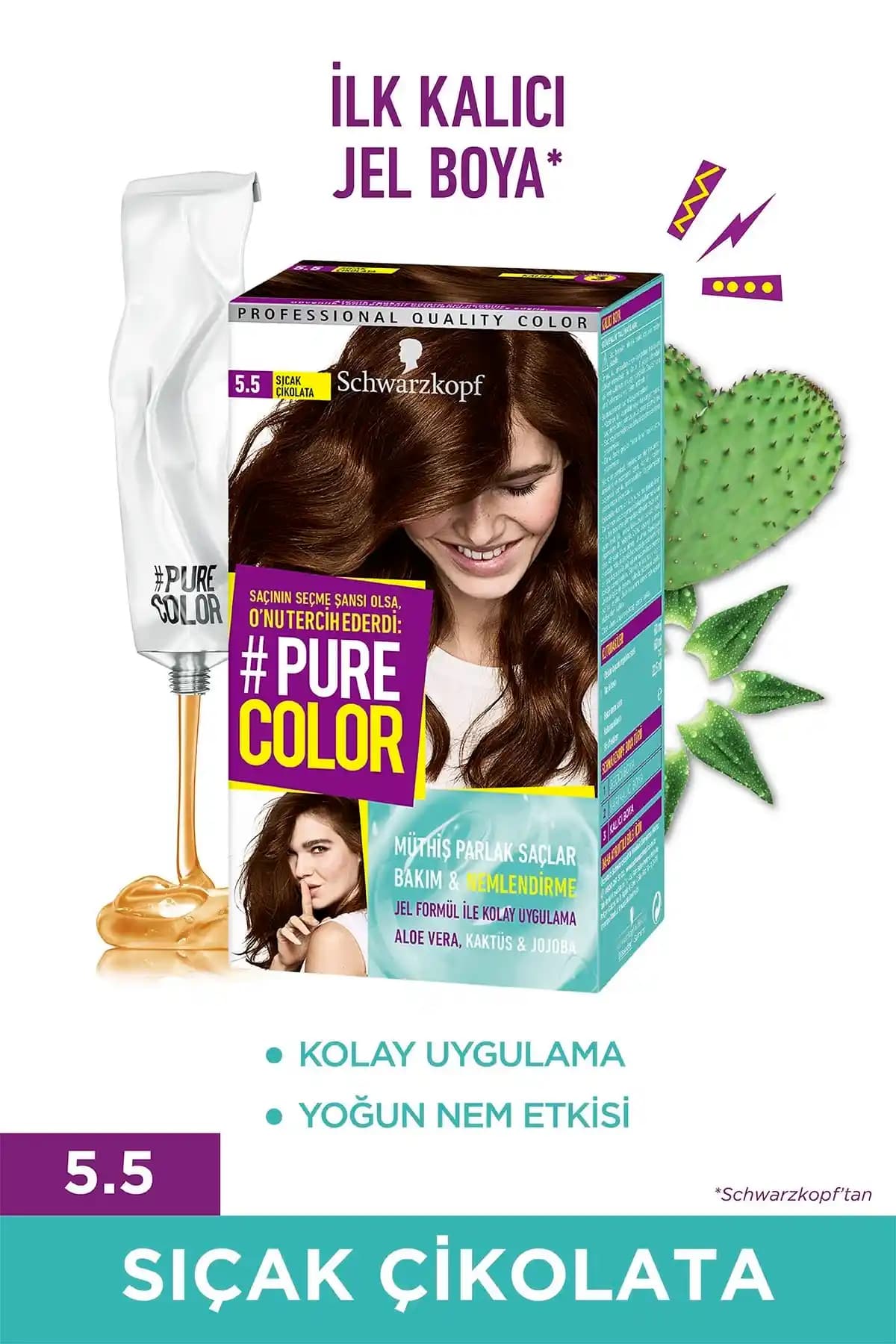 Pure Color 5-5 Sıcak Çikolata: Uzun Süre Kalıcı ve Doğal Kahverengi Saç Boyası