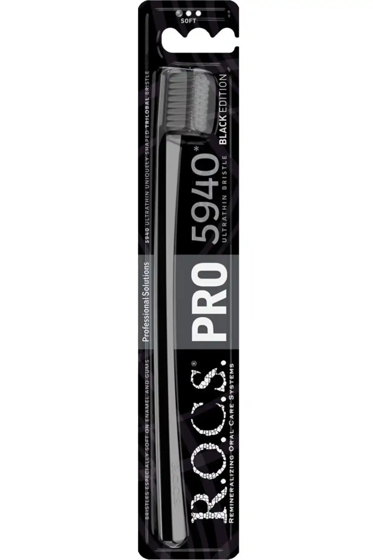 R.O.C.S. Rocs Pro Black 5940 Yeni Seri Soft Diş Fırçası Temizlik ve Hassasiyet Odaklı