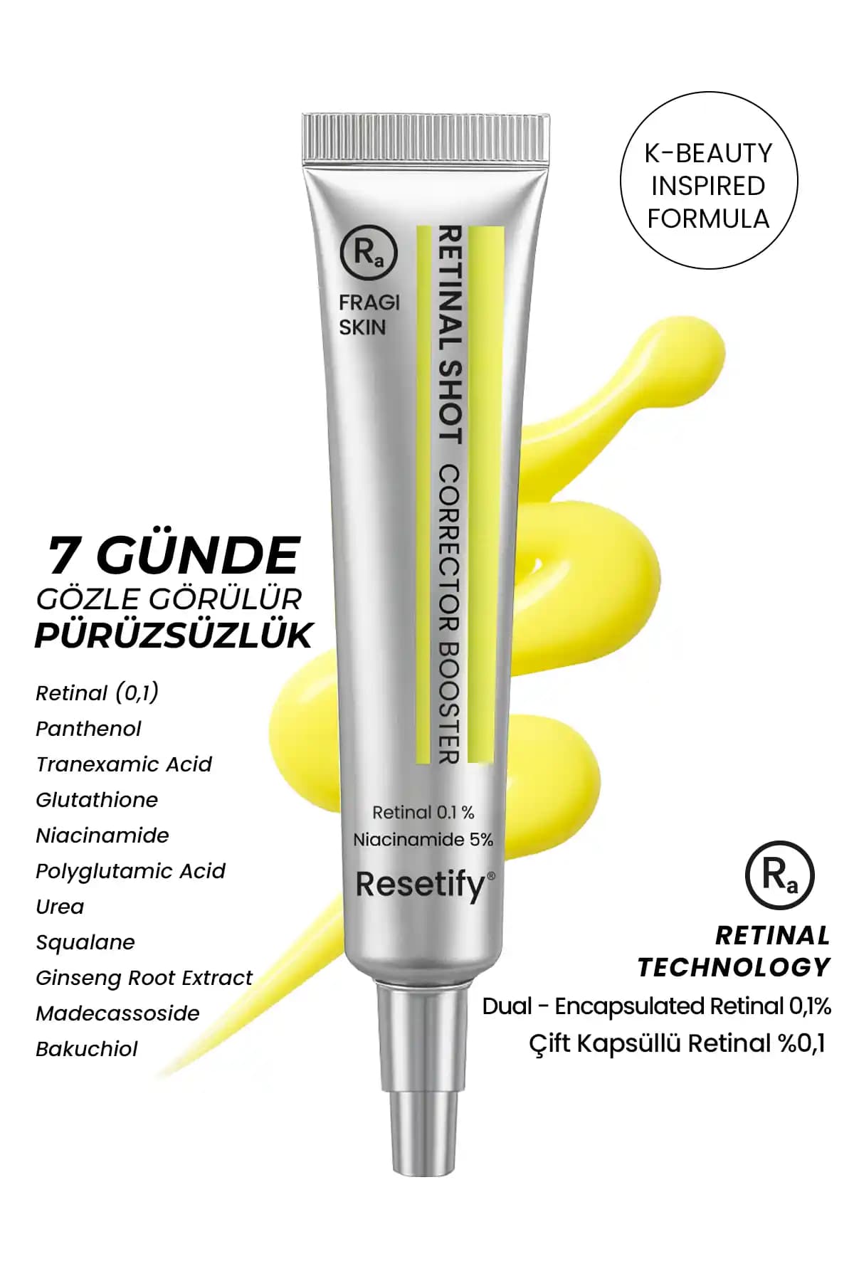 RESETIFY Retinal %0,1 Shot Corrector Booster Krem: Cilt Yenileme ve Yaşlanma Karşıtı Etkili Formül