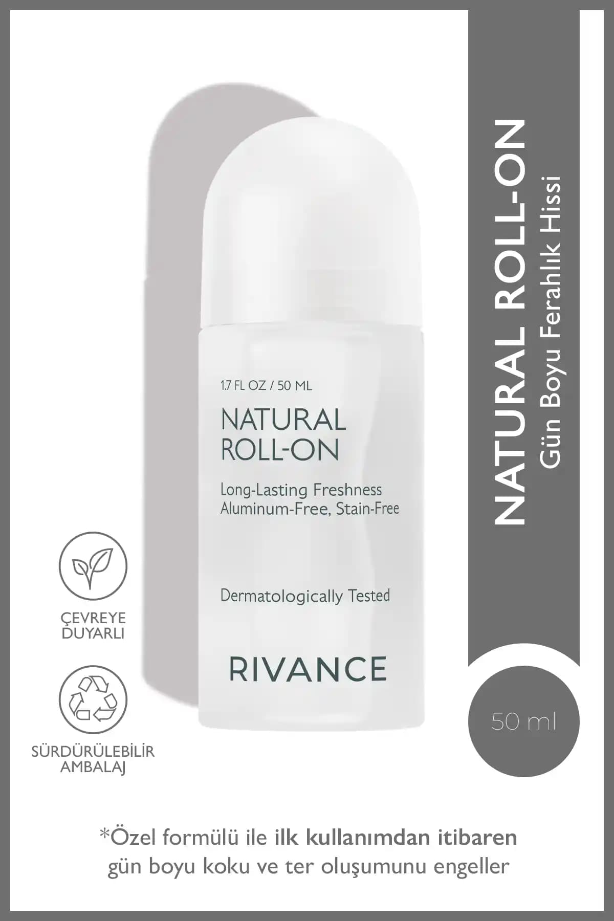 Rivance %100 Doğal Roll-On Deodorant: Sağlıklı ve Etkili Koruma Sağlayan Doğal İçerikli Ürün