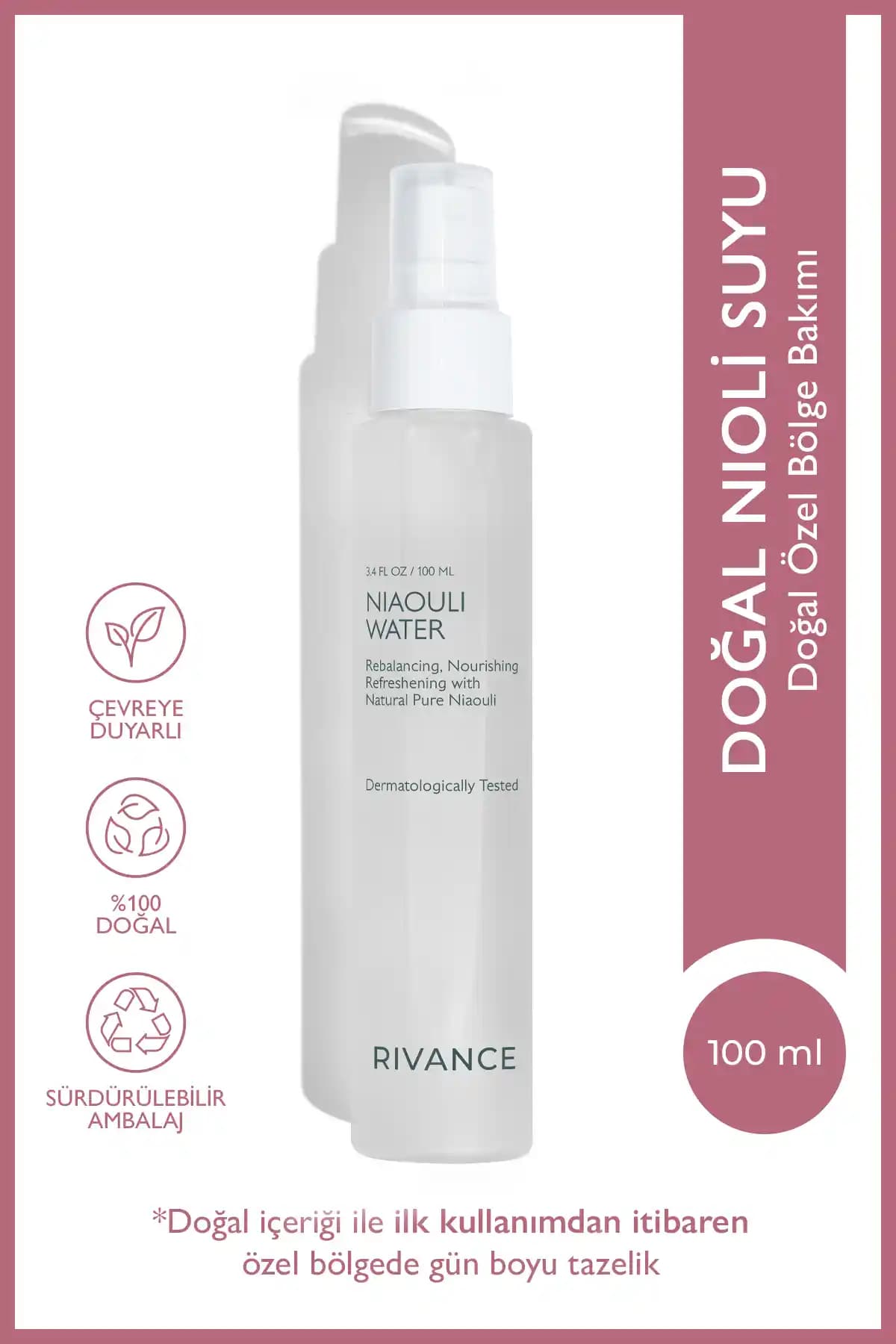 Rivance %100 Saf Niaouli Suyu Hidrosol ile Genital Bölge Temizliği ve Koku Kontrolü