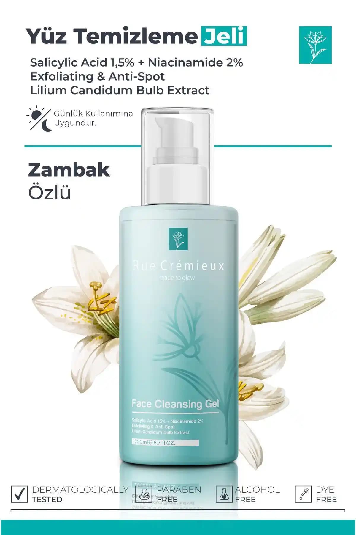 Rue Cremieux Leke Karşıtı Zambak Özlü Yüz Temizleme Jeli: Hassas ve Lekeli Ciltler İçin Etkili Çözüm