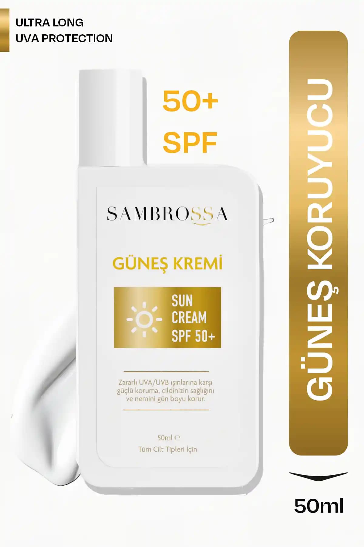Sambrossa Güneş Kremi 50ml SPF 50+ ile Yüksek Koruma ve Hassas Ciltler İçin Uygun