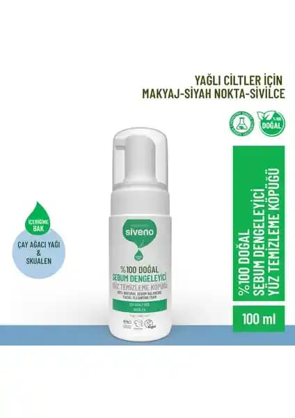 Siveno %100 Doğal Yüz Temizleme Köpüğü Yağlı ve Karma Ciltler İçin Uygun Temizlik Çözümü