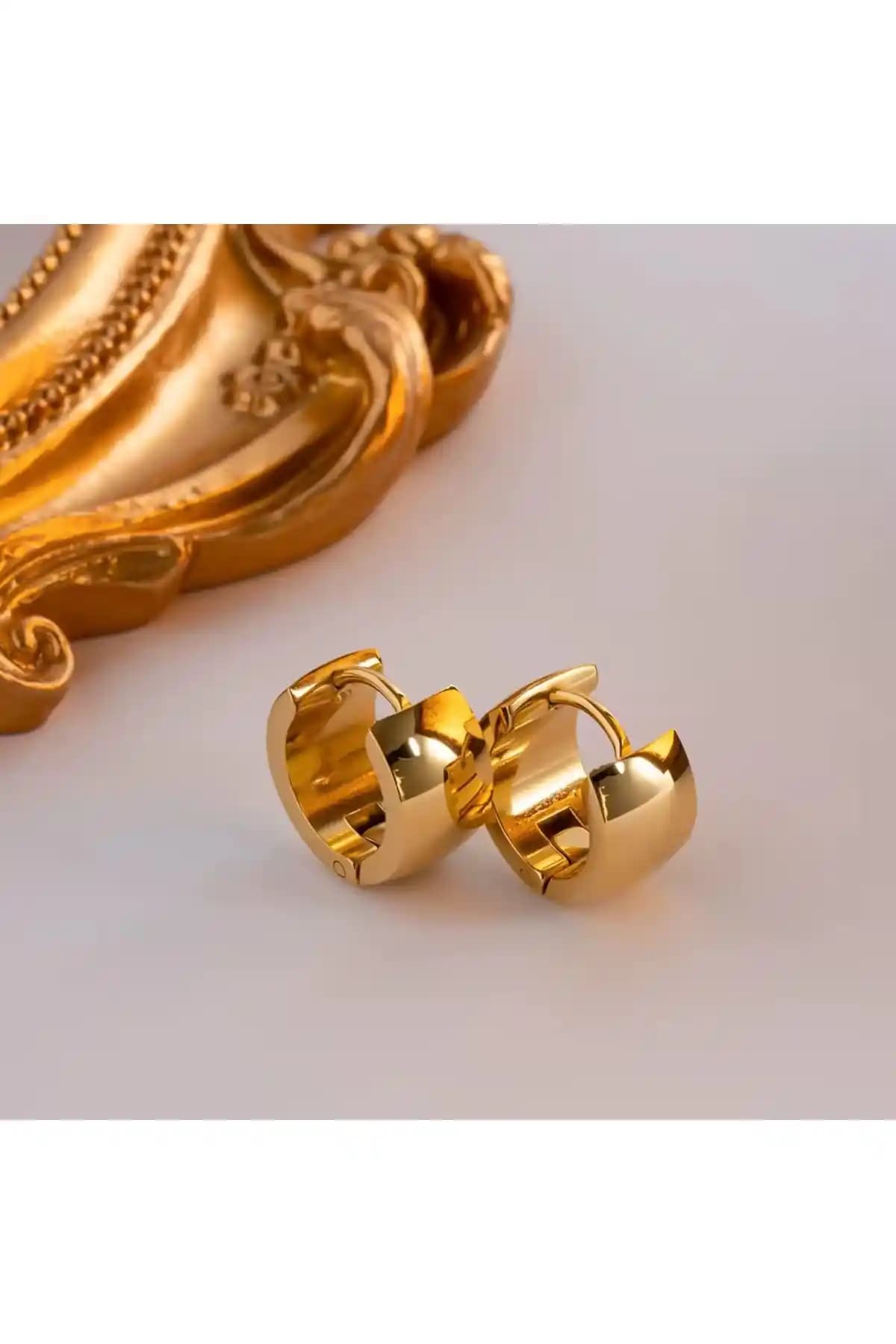 Siya Silver Kararmaz Çelik Unisex Minimal Halka Küpe - Şık ve Dayanıklı Aksesuar