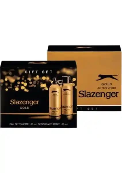 Slazenger Gold Activesport Erkekler İçin Enerjik ve Kalıcı Parfüm ve Deodorant Seti