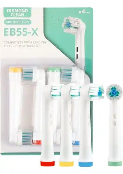 Soft Bristles Diamond Cleaning EB55-X Uyumlu Yedek Fırça Başlıkları - Diş Sağlığı İçin Güvenilir Alternatif