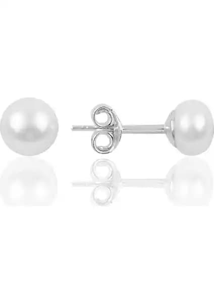 Söğütlü Silver 6 mm İnci Taşlı Gümüş Küpe Zarif ve Dayanıklı Tasarım