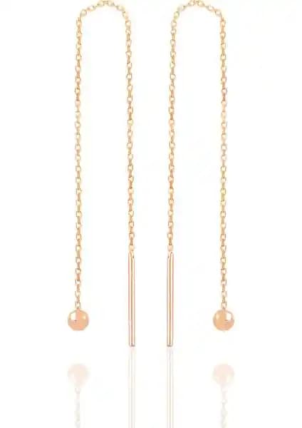 Söğütlü Silver Gümüş Rose Toplu Zincir Küpe: Zarif ve Şık Kadın Takısı