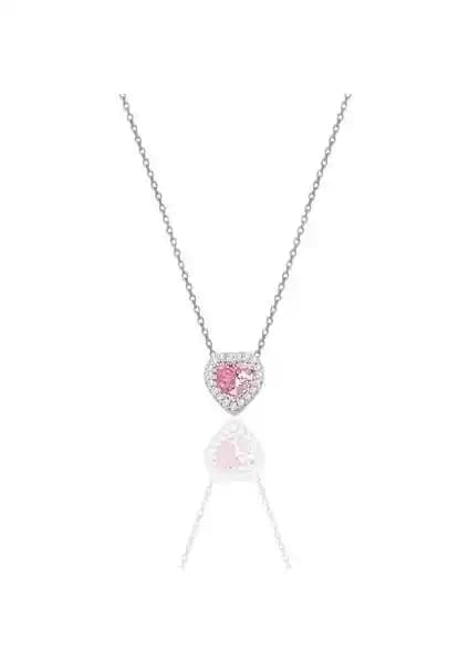 Söğütlü Silver Pembe Zirkon Kalp Kolye Güçlü Tasarımı ve Zarif Detaylarıyla