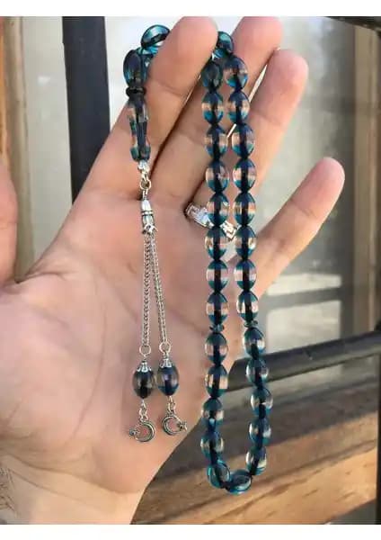 Sultan Telkari Mavi Renk Sürmeli Model Beyzi Kesim Kehribar Tesbih Özellikleri ve Kullanım Alanları