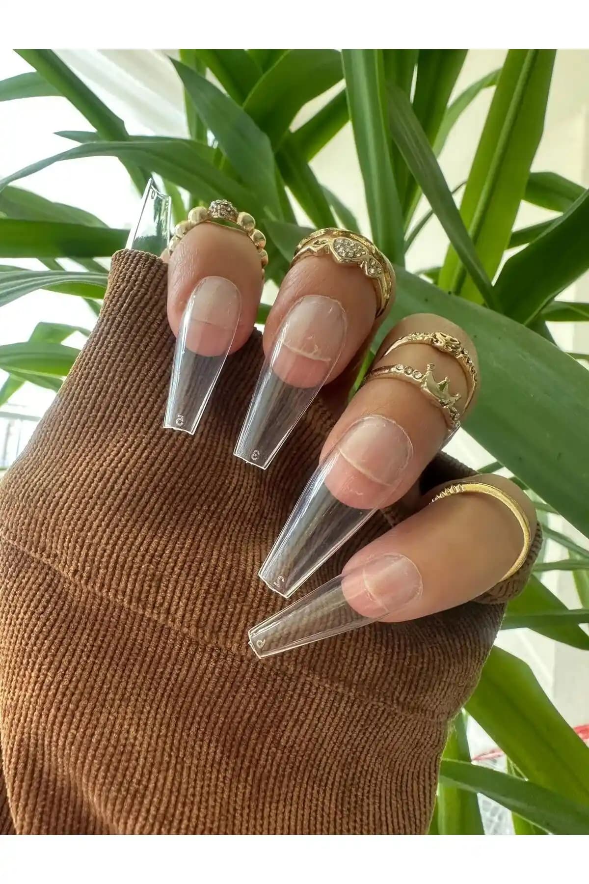 SYBELLE Kozmetik 20 Adet Şeffaf Balerin Takma Tırnak Estetik ve Kullanışlı Seti