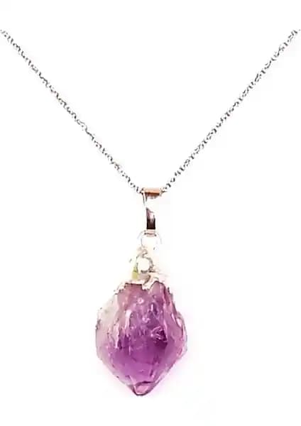 Taş Sanğı Ham Ametist Taşı Kolye: Doğal Güzellik ve Enerji Kaynağı