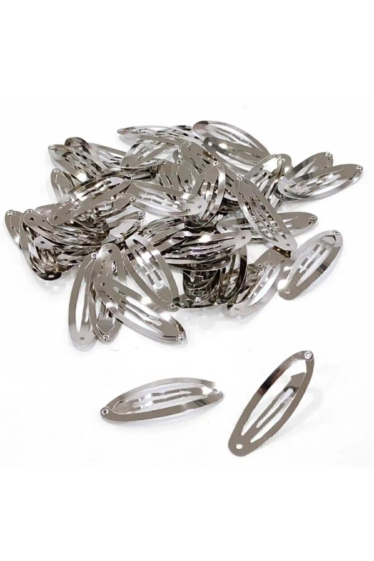 Trendhobievim 6 cm Gümüş Renkli Çıt Çıt Toka Aparatı Şık ve Dayanıklı Saç Aksesuarı