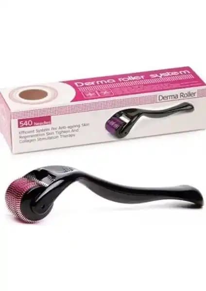 Vebura Dermoroller Siyah 540 Çelik İğneli 0.5mm Cilt Yenileme ve Güzellik Aracı