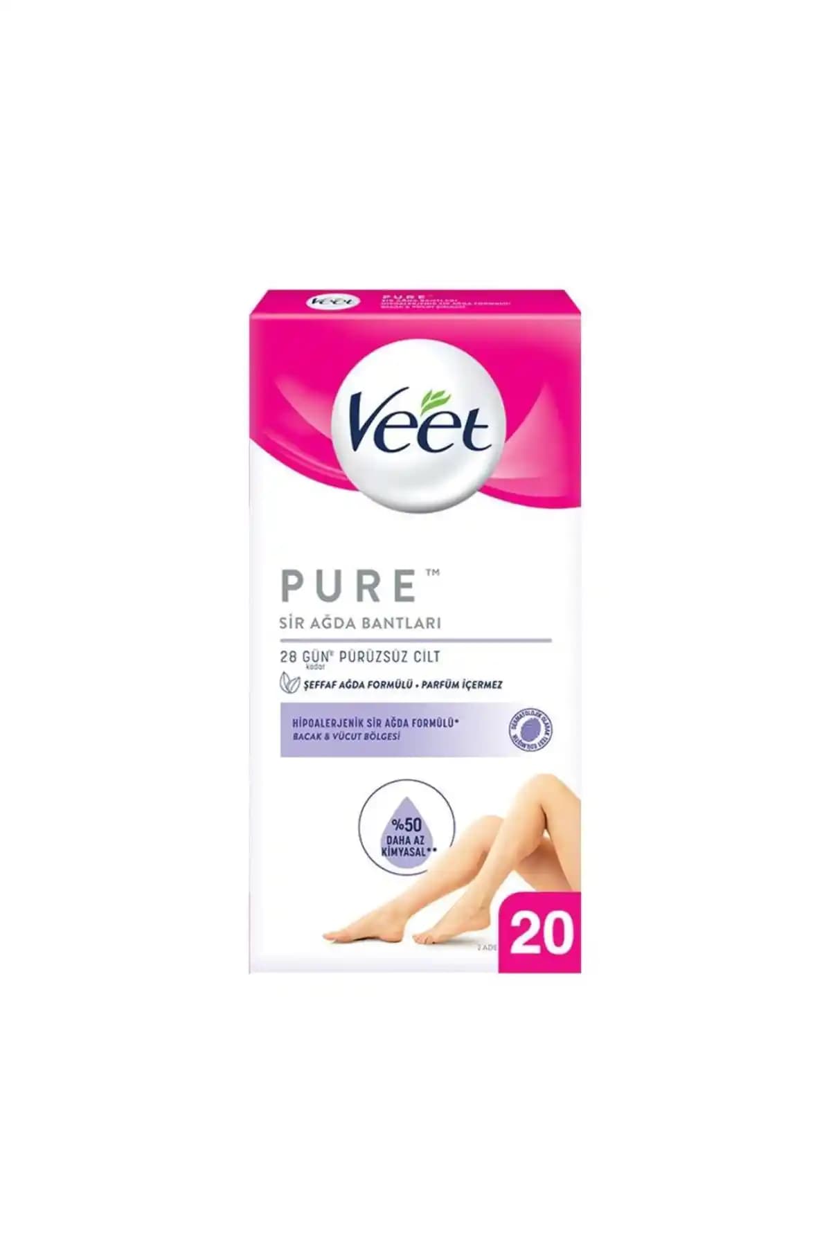 Veet Pure Sir Ağda Bandı Hassas Ciltler İçin Güvenli ve Etkili Tüy Alma Çözümü
