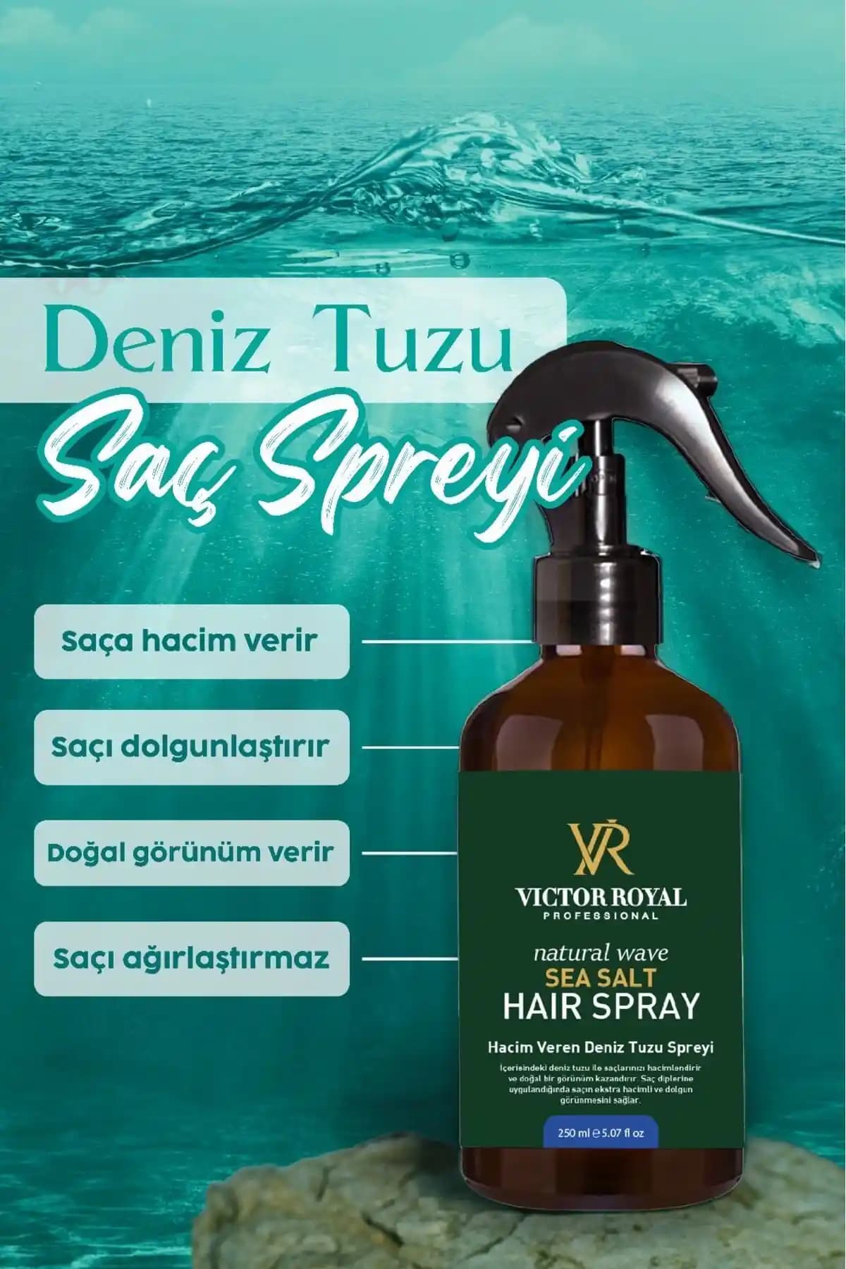 Victor Royal Deniz Tuzu Saç Spreyi ile Doğal Hacim ve Dolgunluk Sağlayan Çözüm