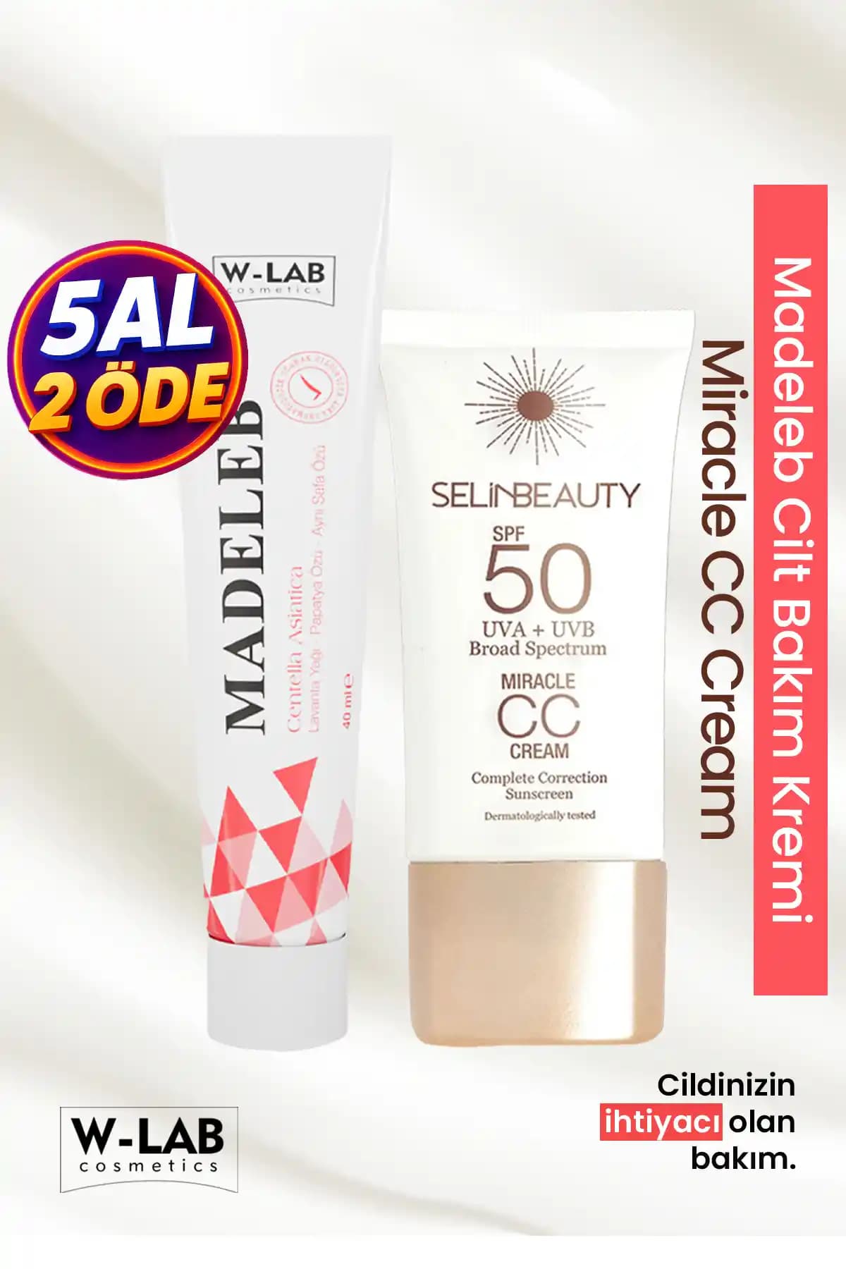 W-Lab Kozmetik Madeleb Krem ve Selin Beauty CC Krem Seti Cilt Bakımında Yenilikçi Çözüm