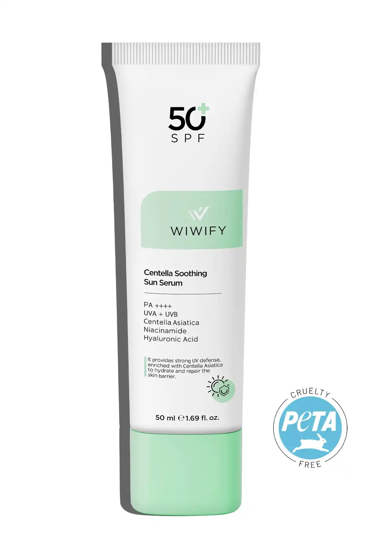 WIWIFY Yatıştırıcı Onarıcı Sun Serum SPF 50+ PA++++: Hassas ve Kuru Ciltler İçin Güçlü Güneş Koruyucu