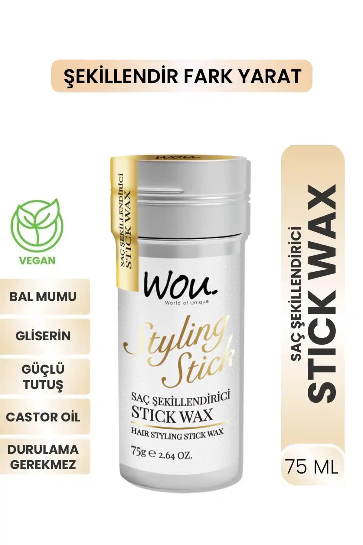 WOU Hair Styling Stick 75G: Pratik ve Kalıcı Saç Şekillendirme Çözümü