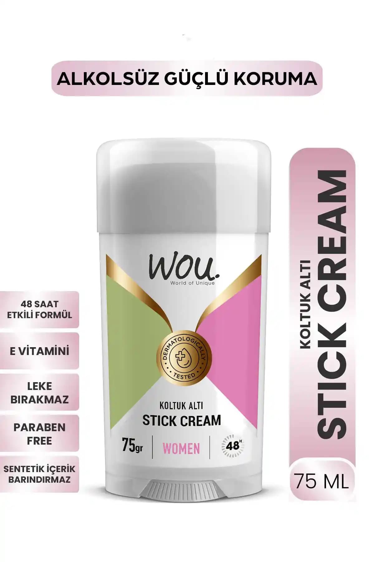 WOU World of Unique Stick Krem: Günlük Kullanım İçin Etkili ve Doğal Ter ve Koku Önleyici