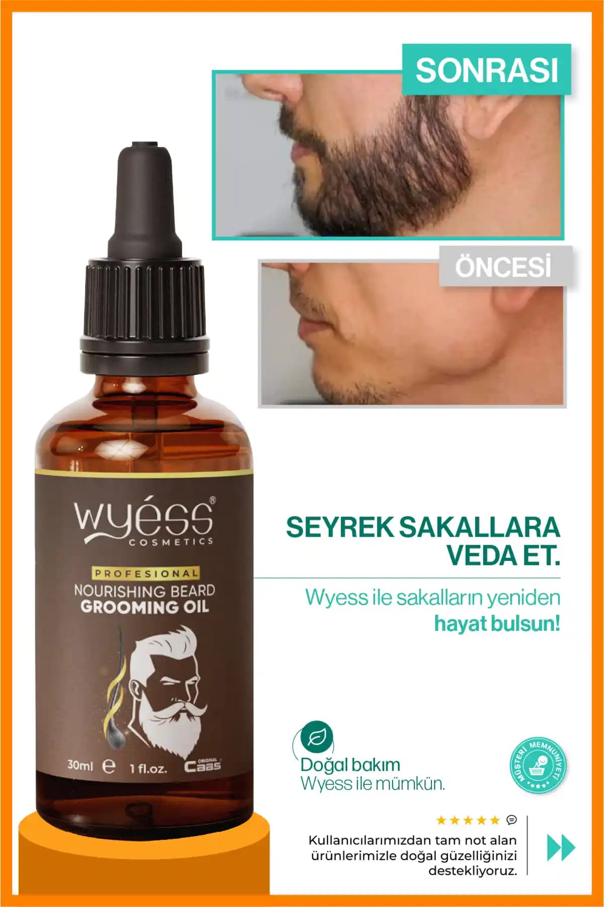 Wyess Güçlendirici Sakal ve Bıyık Yağı ile Dolgun ve Sağlıklı Sakallar Elde Edin