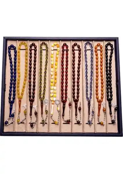 Ziqr 10 Adet Hediyelik Arpa Model Tesbih Seti Geleneksel ve Doğal Malzemelerle Tasarlandı