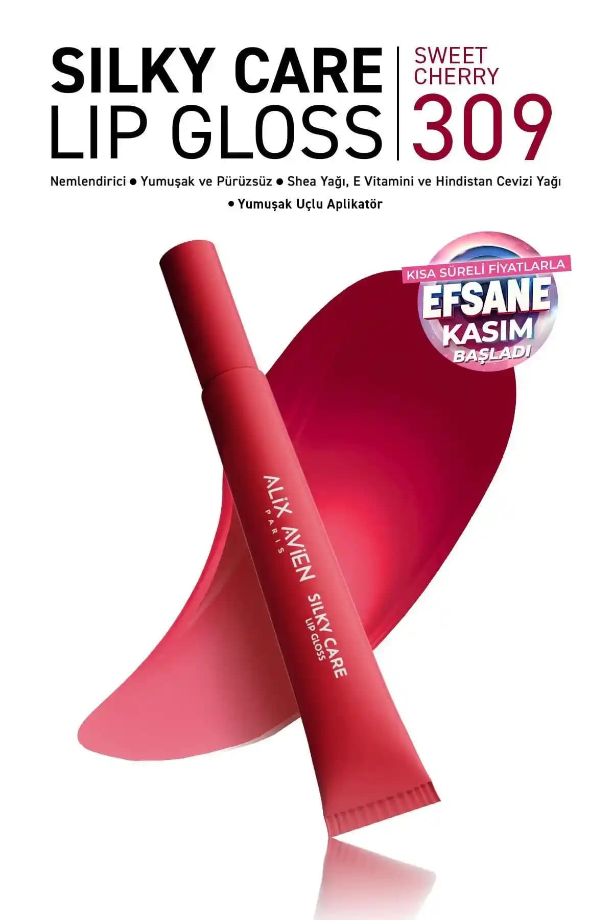 Alix Avien Silky Care Lipgloss 309 Sweet Cherry Dudaklara Parlaklık ve Nem Sağlar