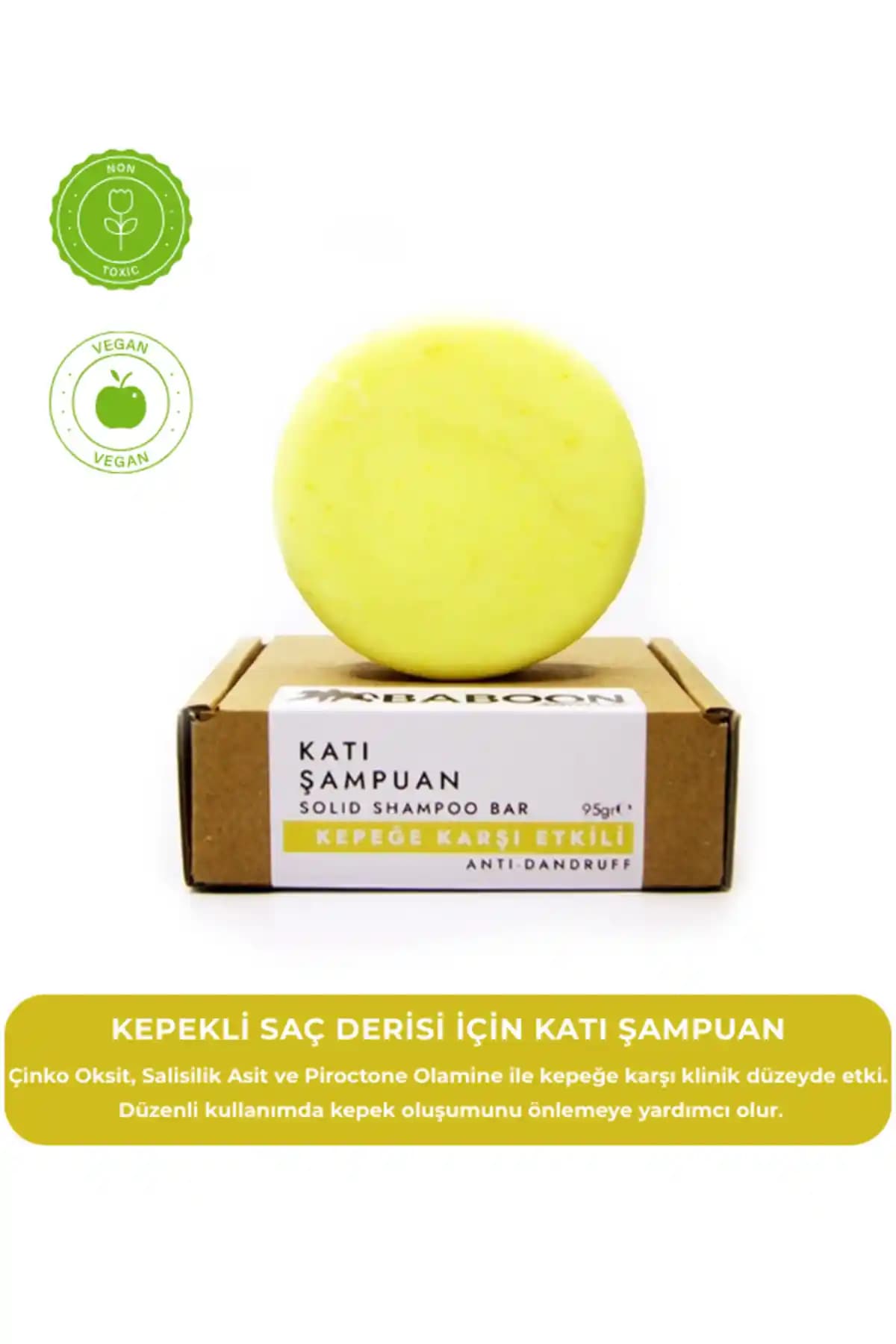 Baboon Natural Kepek Şampuanı Zerdeçallı Katı Formülüyle Saç Sağlığını Destekler ve Kepekle Mücadele Ediyor