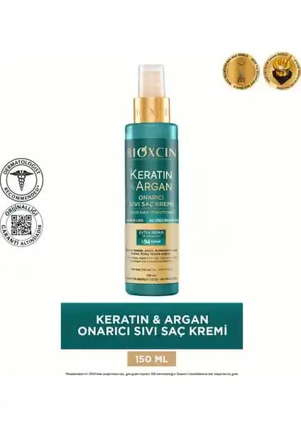 Bioxcin Keratin Argan Onarıcı Sıvı Saç Bakım Kremi Yıpranmış Saçlar İçin Güçlendirici Çözüm