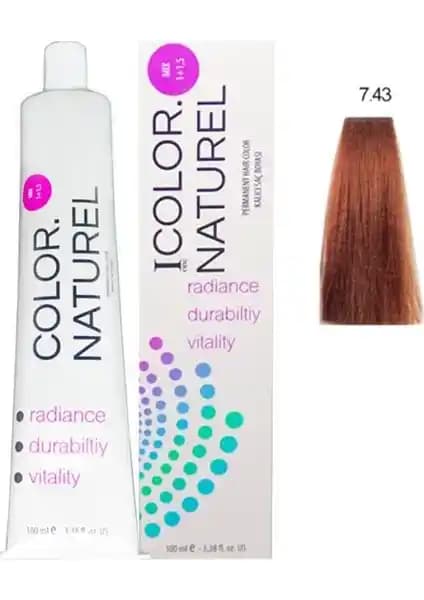 Color Naturel Saç Boyası 7.43 Bakır Altın: Kalıcı ve Besleyici Saç Rengi Ürünü