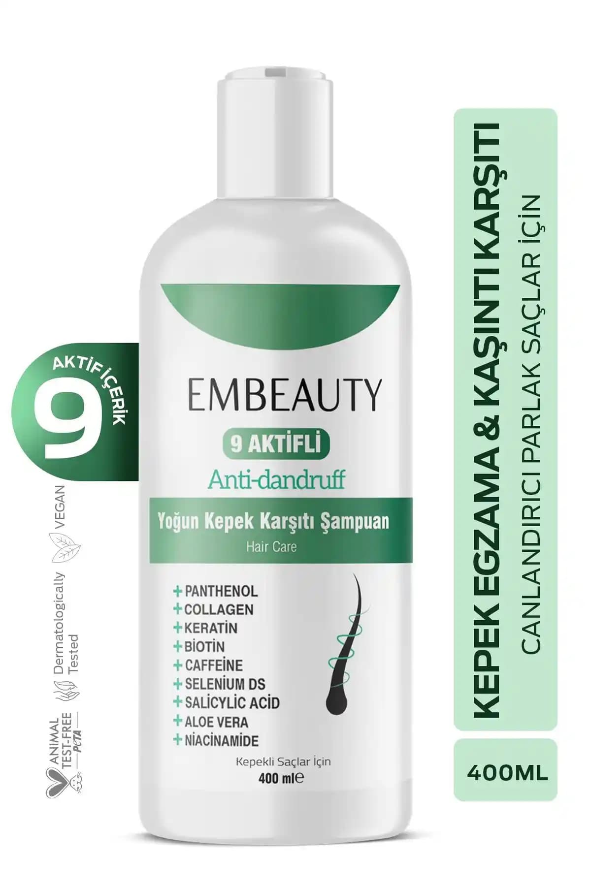 Embeauty Kepek Karşıtı Şampuan Saç Derisini Destekleyen Doğal ve Tuzsuz Formül