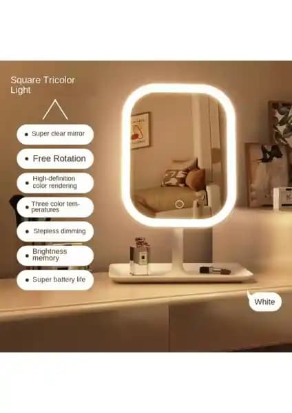 Flash Bazaar 3 Mod LED Işıklı USB Şarjlı Dikdörtgen Makyaj Aynası İncelemesi