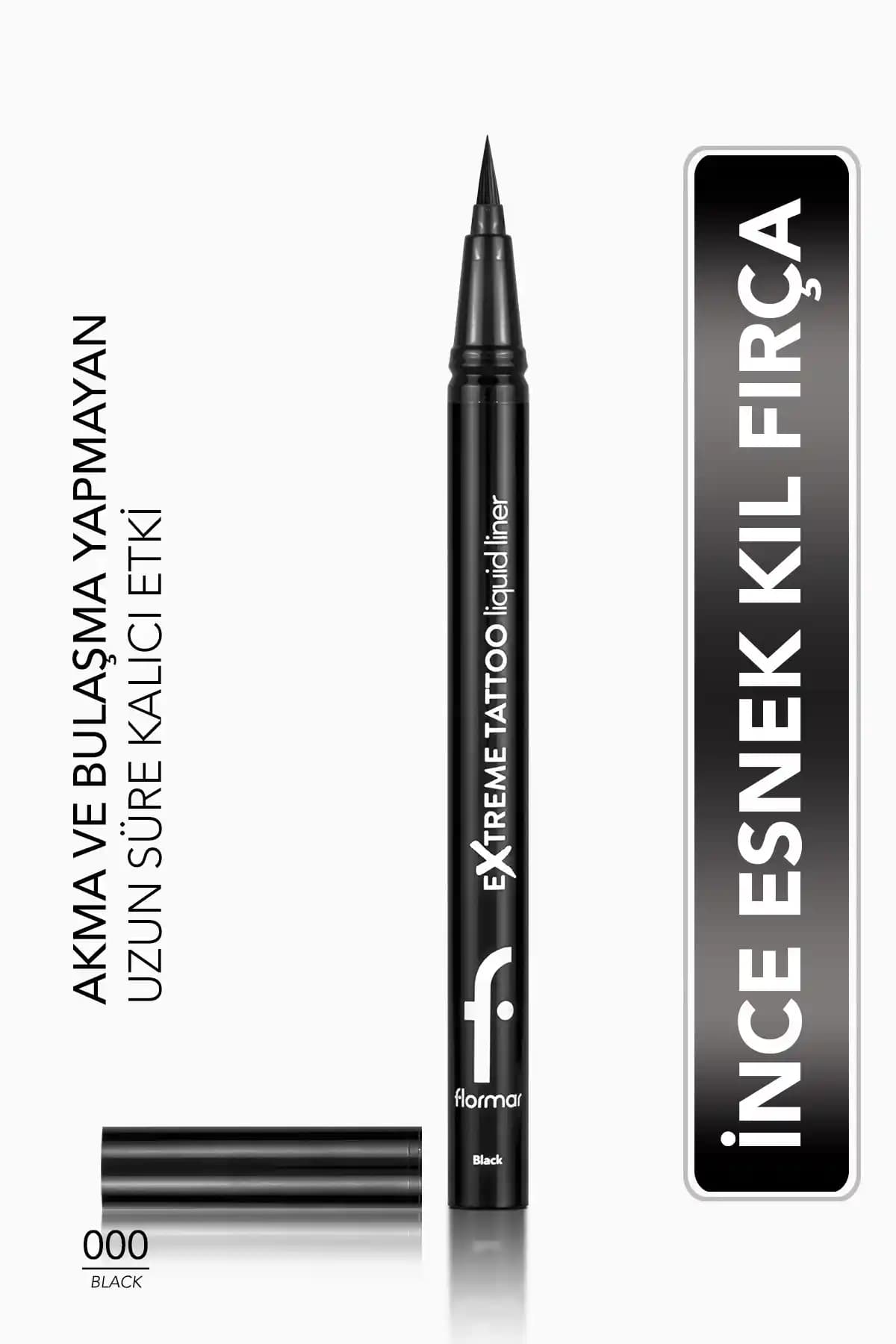 Flormar Extreme Tattoo Likit Göz Kalemi Yüksek Pigmentli ve Mat Bitişli Kalıcı Makyaj Ürünü