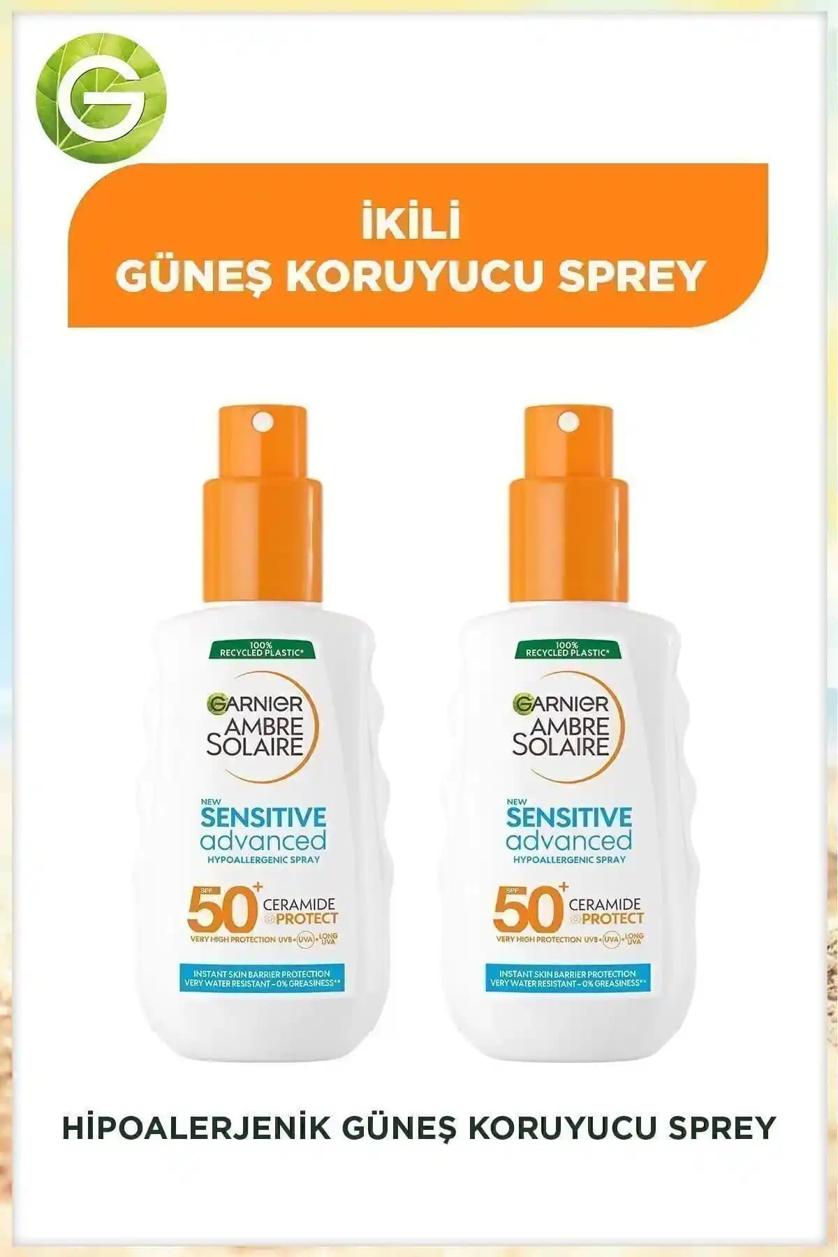 Garnier Ambre Solaire Sensitive Advanced Güneş Koruyucu Sprey SPF 50+ ile Güvenli Güneş Koruması